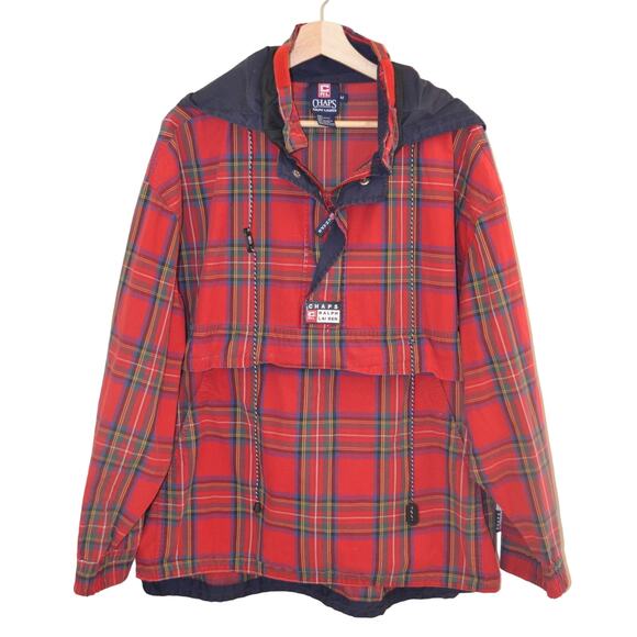 Ralph Lauren Chaps Vintage Plaid Windbreaker Size Medium - Picture 1 of 6